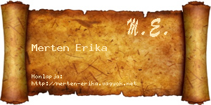 Merten Erika névjegykártya